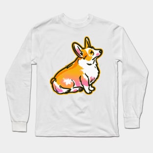 Pop Art Corgi Dog Owner Pembroke Welsh Corgi Funny Corgi Long Sleeve T-Shirt